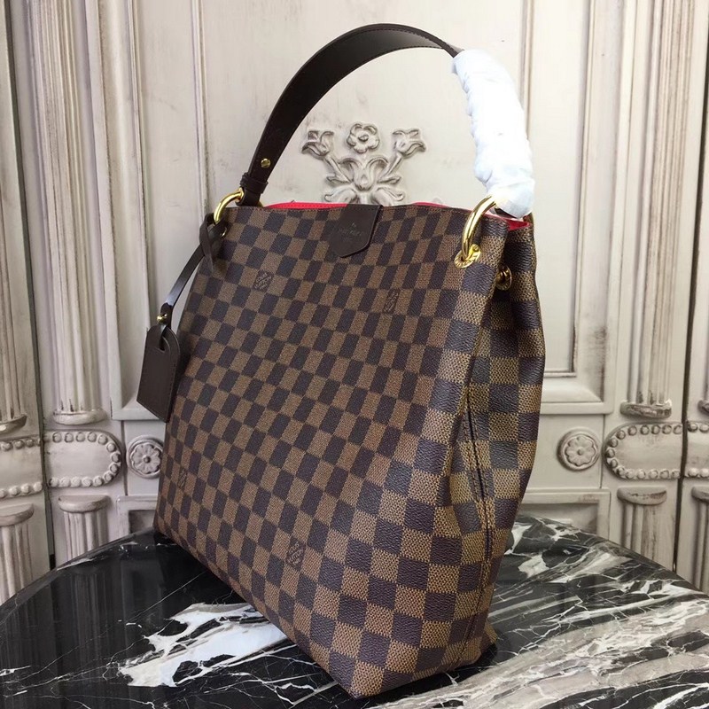 Louis Vuitton Graceful PM Damier Ebene Brown Red 35cm N44044 - Image 9