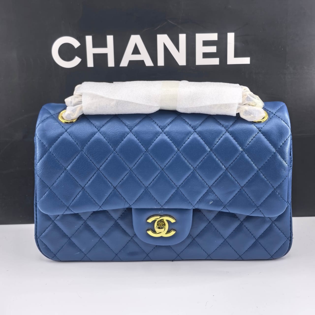Chanel Classic Medium Flap Navy Blue 25cm - Image 2