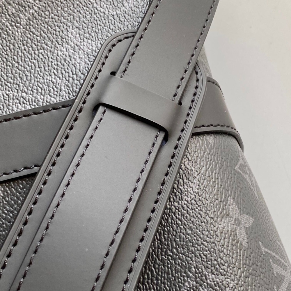 Louis Vuitton Keepall Bandoulière 50 Monogram Eclipse Boston Travel Bag Black 50cm M14202 - Image 8