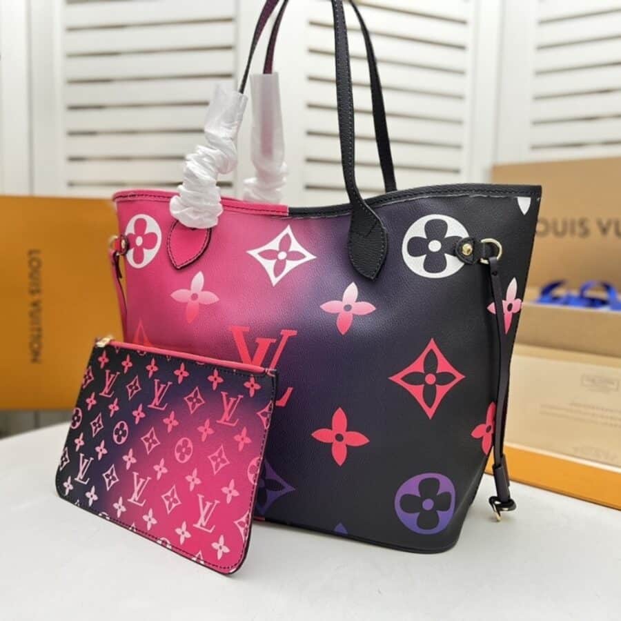 Alternative view of Louis Vuitton Neverfull MM Monogram Canvas Tote Bag Midnight Fuchsia 31cm M20511