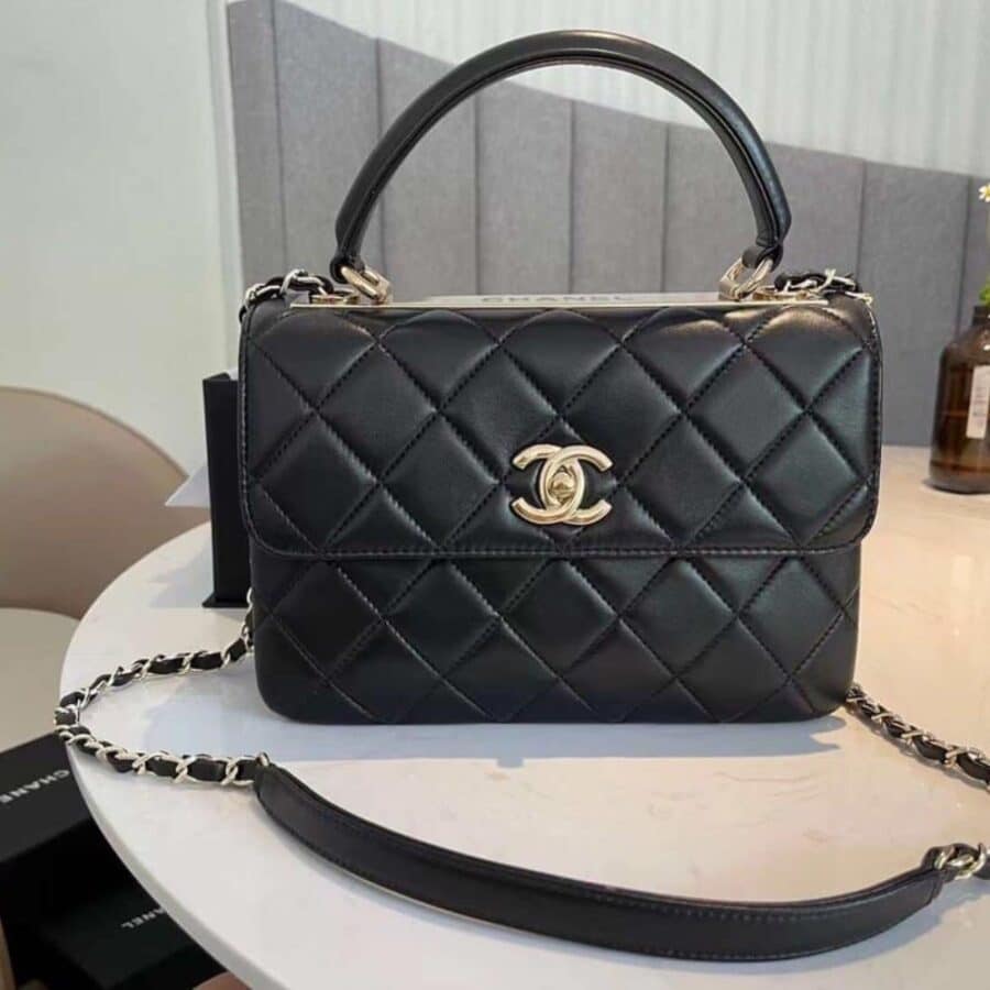 Alternative view of Chanel Flap Bag With Top Handle Black 25cm A92236 Y60767 94305