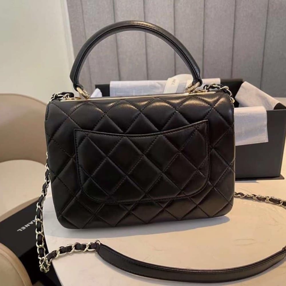 Chanel Flap Bag With Top Handle Black 25cm A92236 Y60767 94305 - Image 5