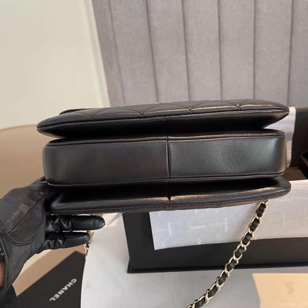 Chanel Flap Bag With Top Handle Black 25cm A92236 Y60767 94305 - Image 8