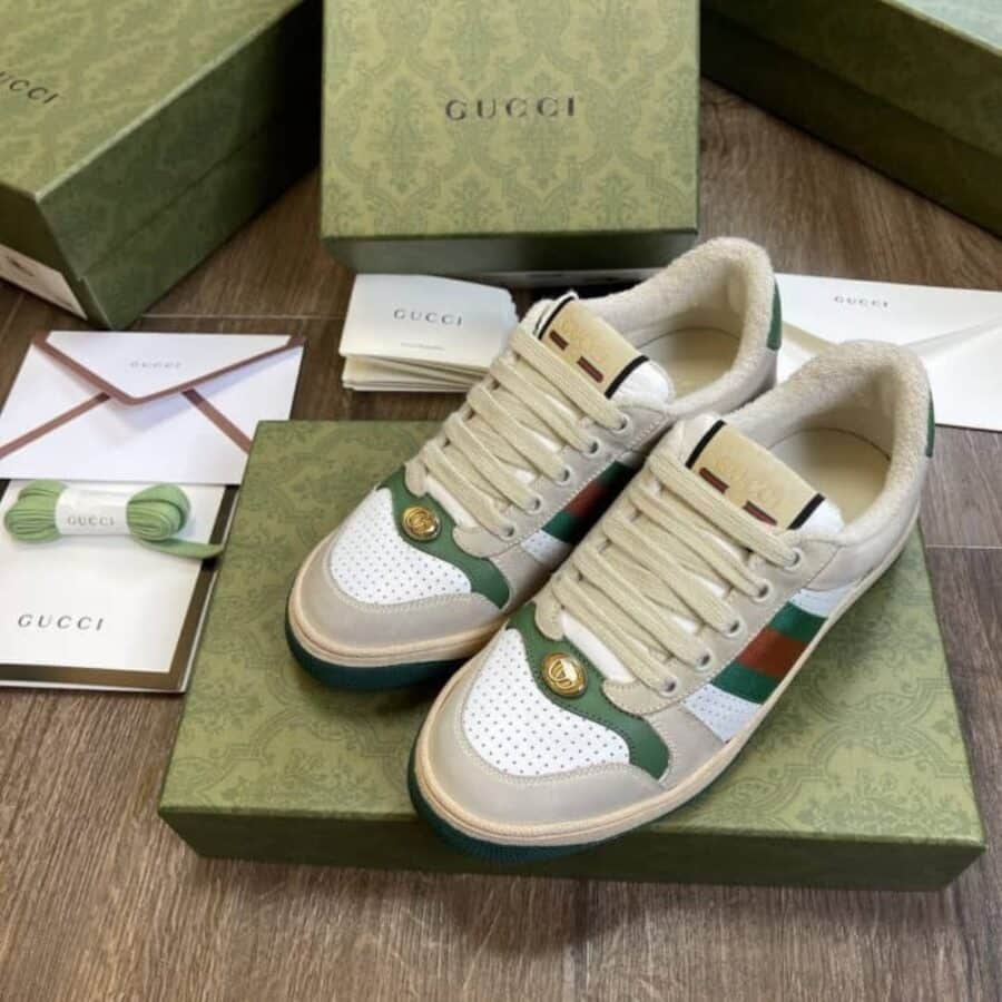 Alternative view of Gucci Wmns Screener Distressed Green Orange 570442 0Yi20 9582