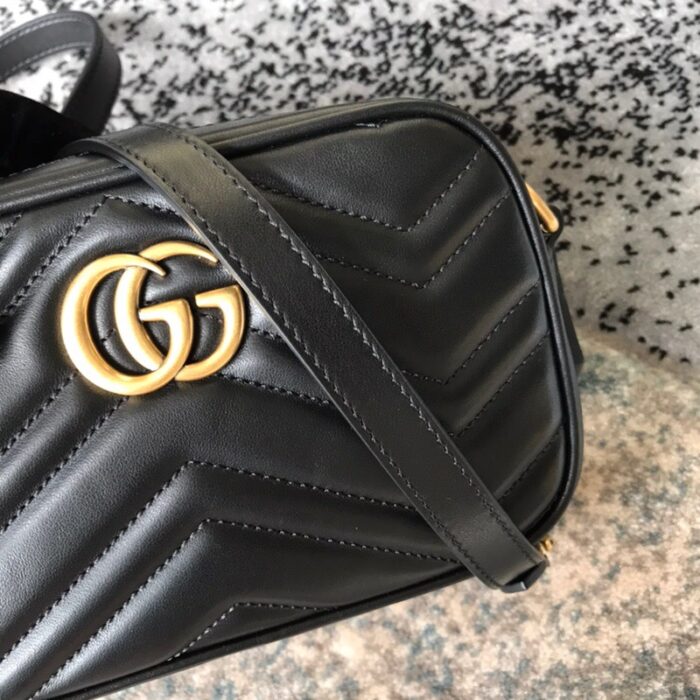 Alternative view of Gucci Marmont Small Matelasse Shoulder Bag Black 24cm 447632 DTD1T 1000
