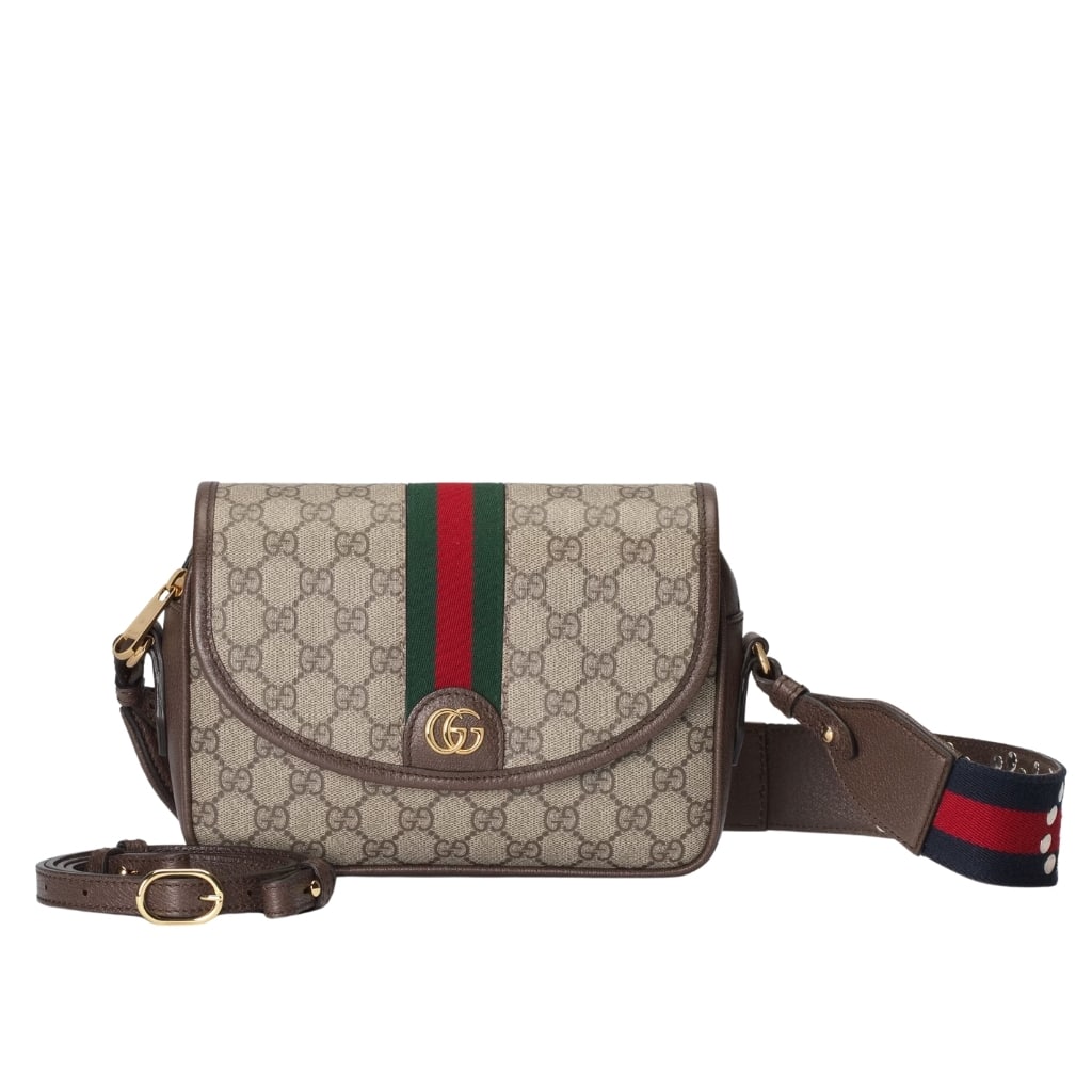 Gucci Ophidia Small Shoulder Bag Beige And Dark Brown GG Supreme 23Cm 722117 FAAX3 9789