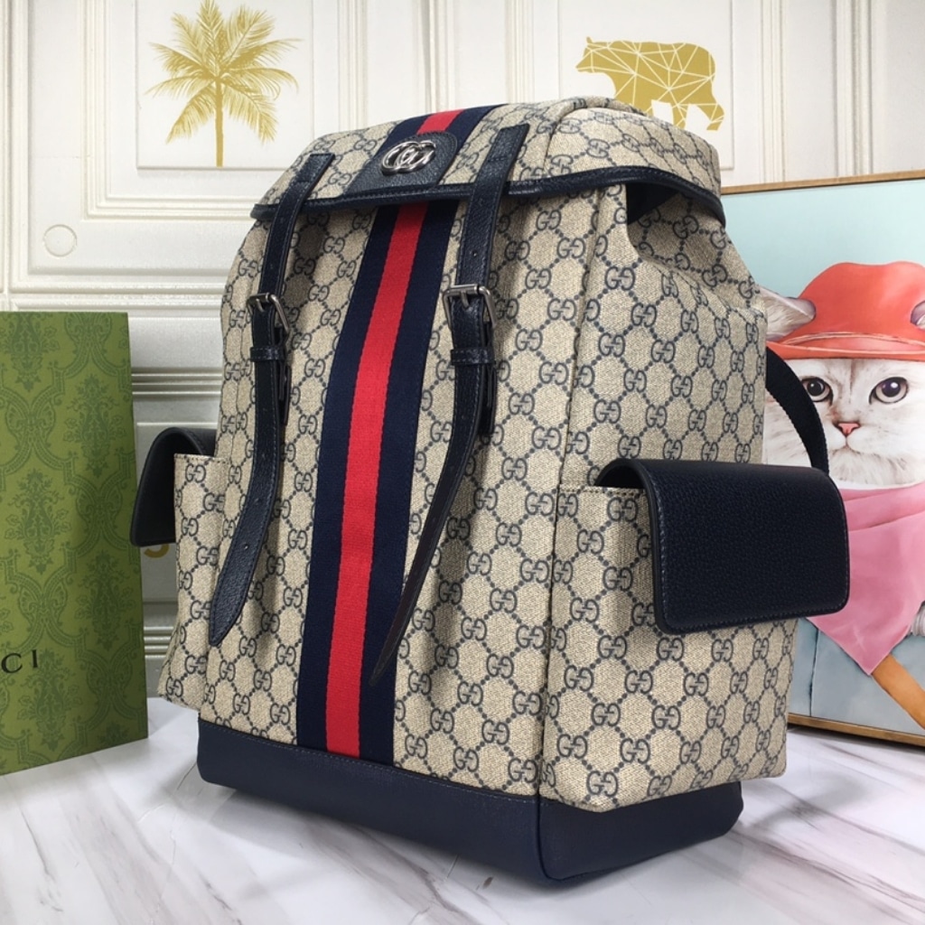 Gucci Ophidia GG Medium Backpack Beige Blue GG Supreme 40cm 598140 HUHAN 4079 - Image 2