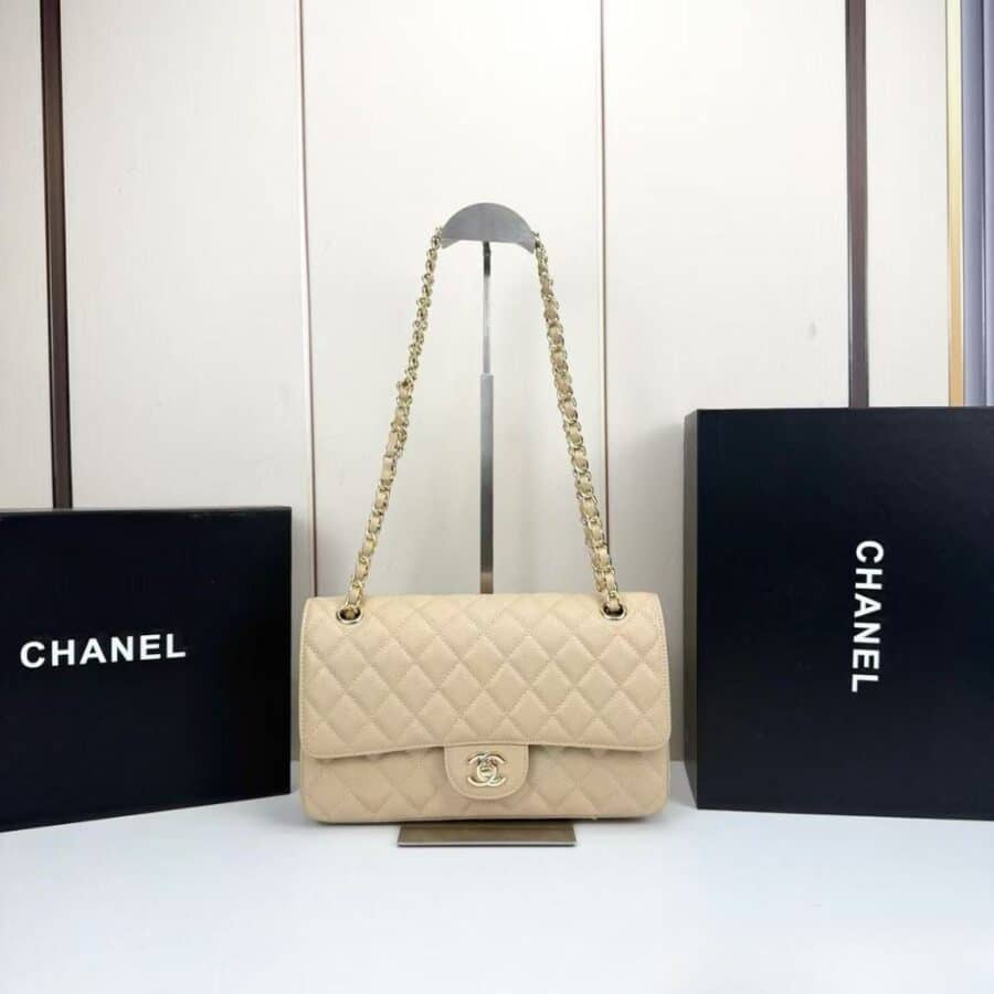 Alternative view of Chanel Classic Medium Double Flap Bag Beige 25cm A01113 Y04059 NZG77