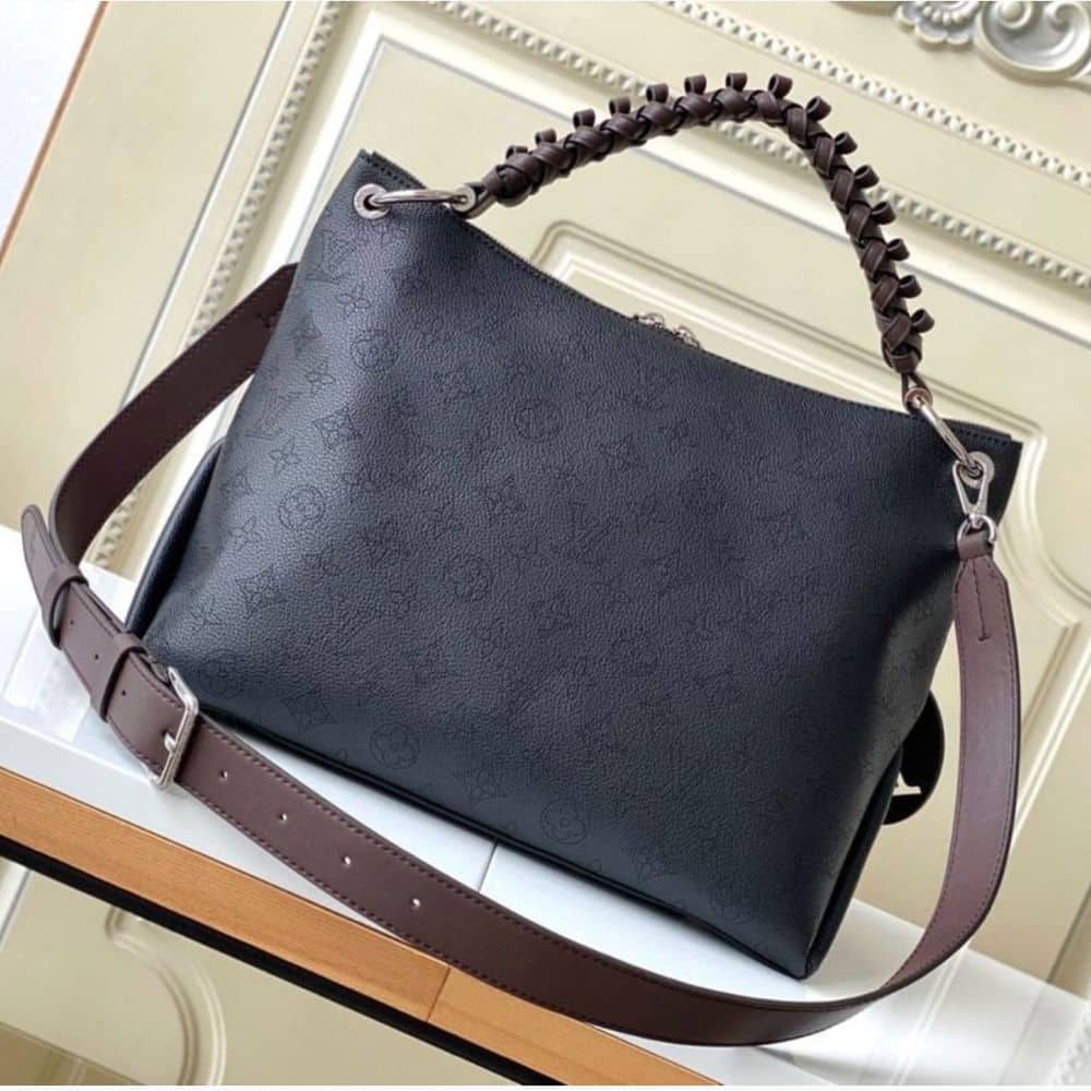 Louis Vuitton Beaubourg Hobo MM Mahina Perforated Leather Shoulder Bag Black 32cm M56073 - Image 3