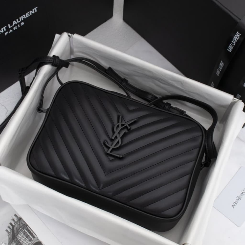 Saint Laurent Lou Camera Bag In Quilted Leather Black Noir 23Cm 761554DV7081000 - Image 8