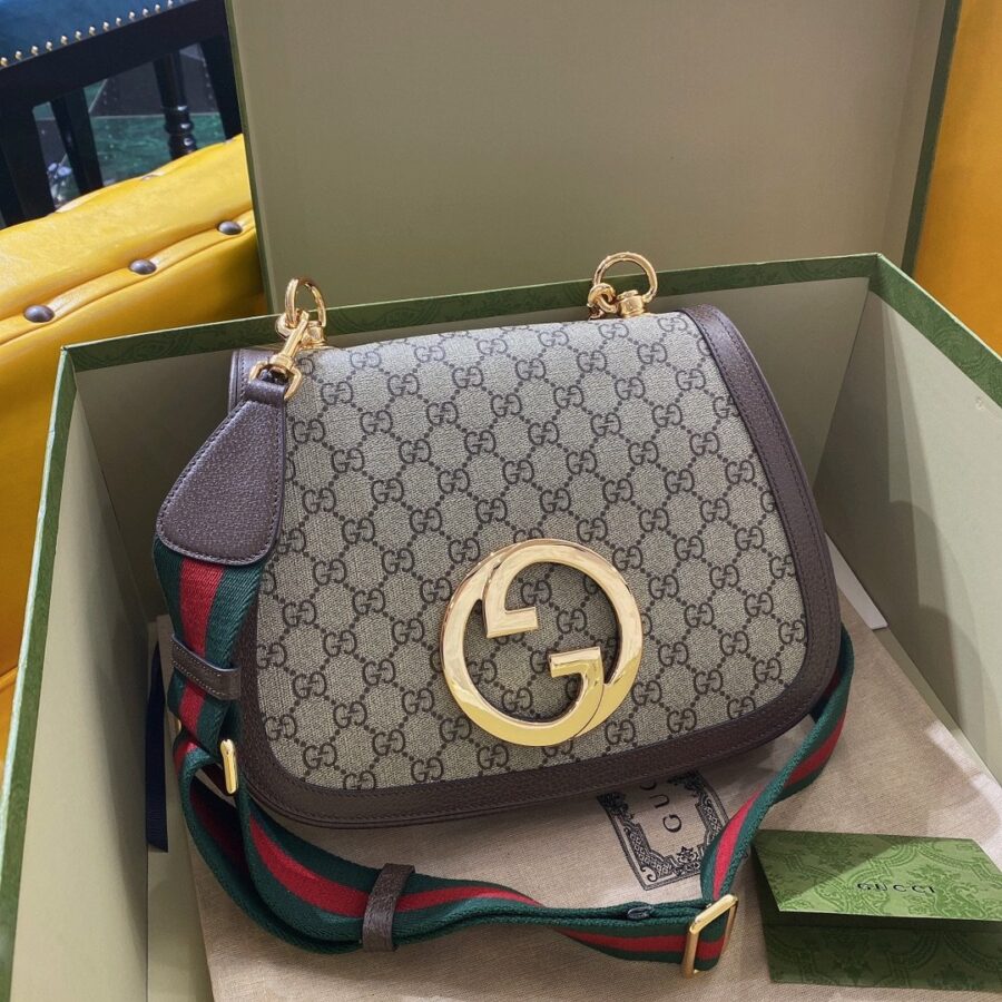 Alternative view of Gucci Blondie Medium GG Supreme Shoulder Bag Beige 29cm 699210 96IWG 8745