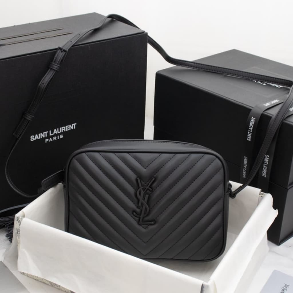 Saint Laurent Lou Camera Bag In Quilted Leather Black Noir 23Cm 761554DV7081000 - Image 2