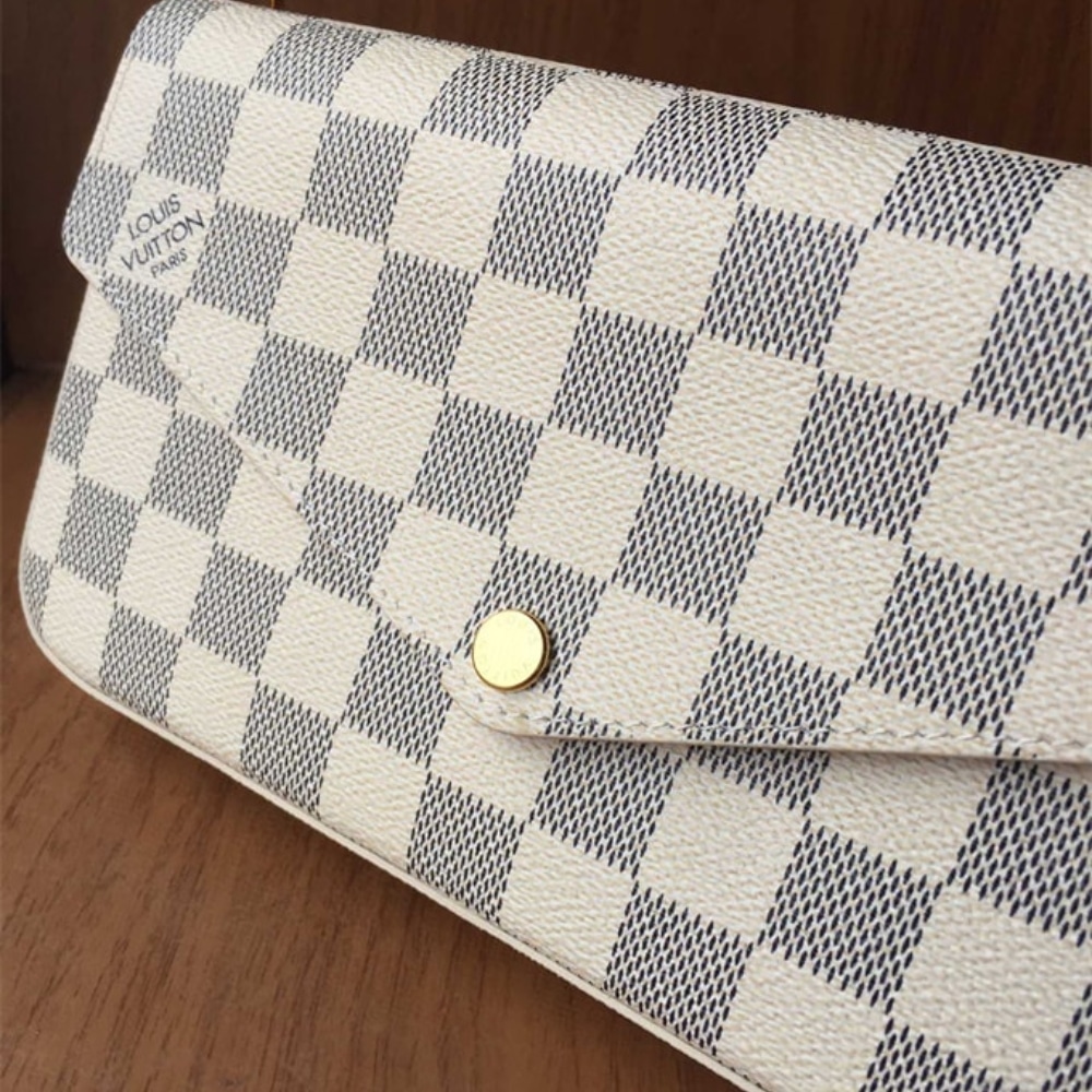 Louis Vuitton Félicie Pochette Damier Azur Canvas Pink 21cm N63106 - Image 3