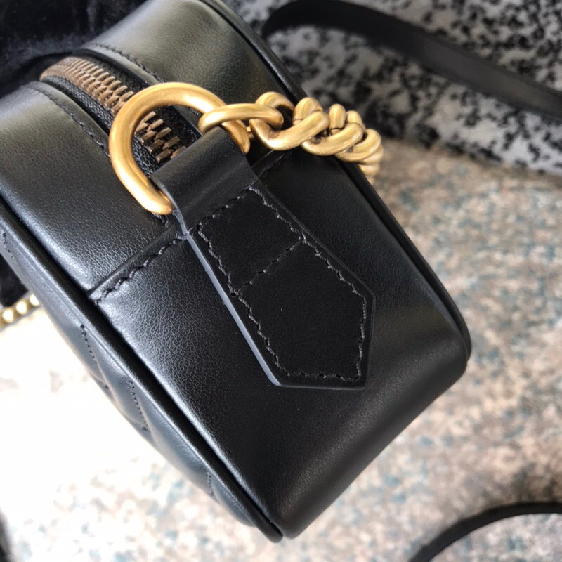 Gucci Marmont Small Matelasse Shoulder Bag Black 24cm 447632 DTD1T 1000 - Image 7