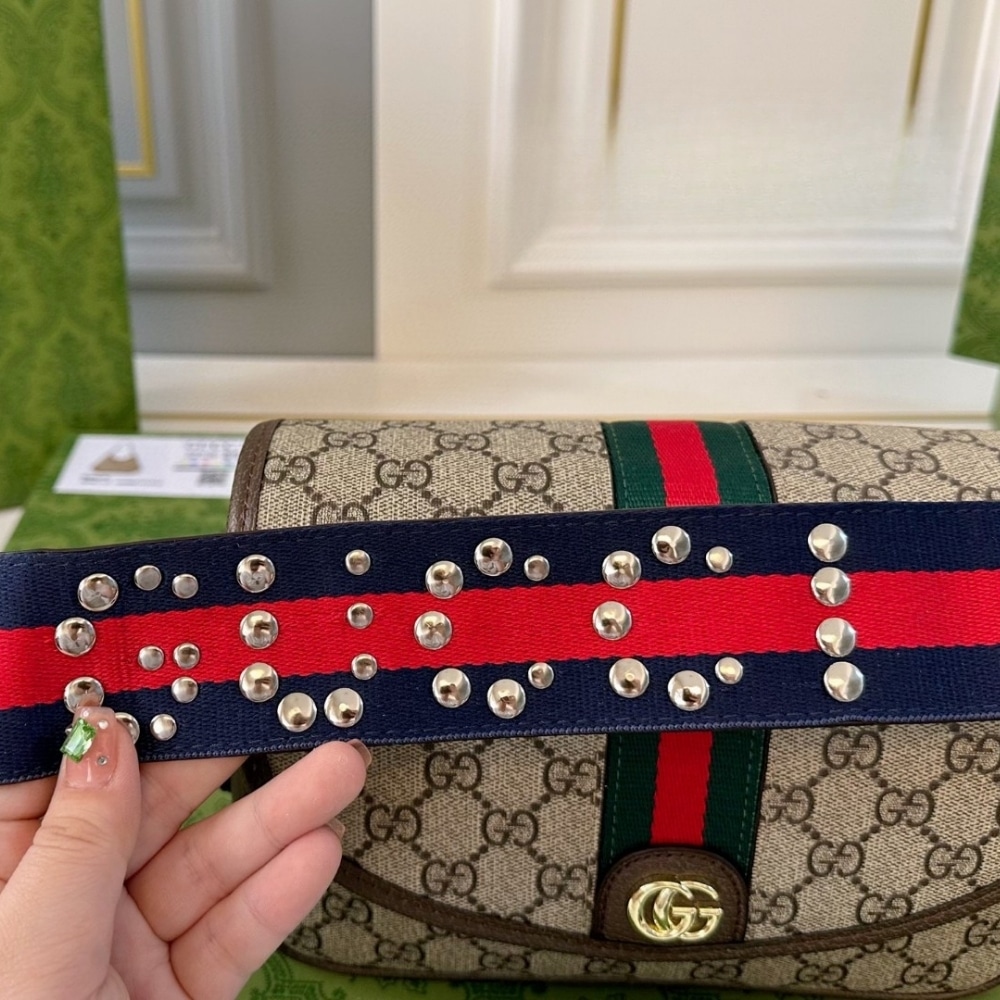Gucci Ophidia Small Shoulder Bag Beige And Dark Brown GG Supreme 23Cm 722117 FAAX3 9789 - Image 7