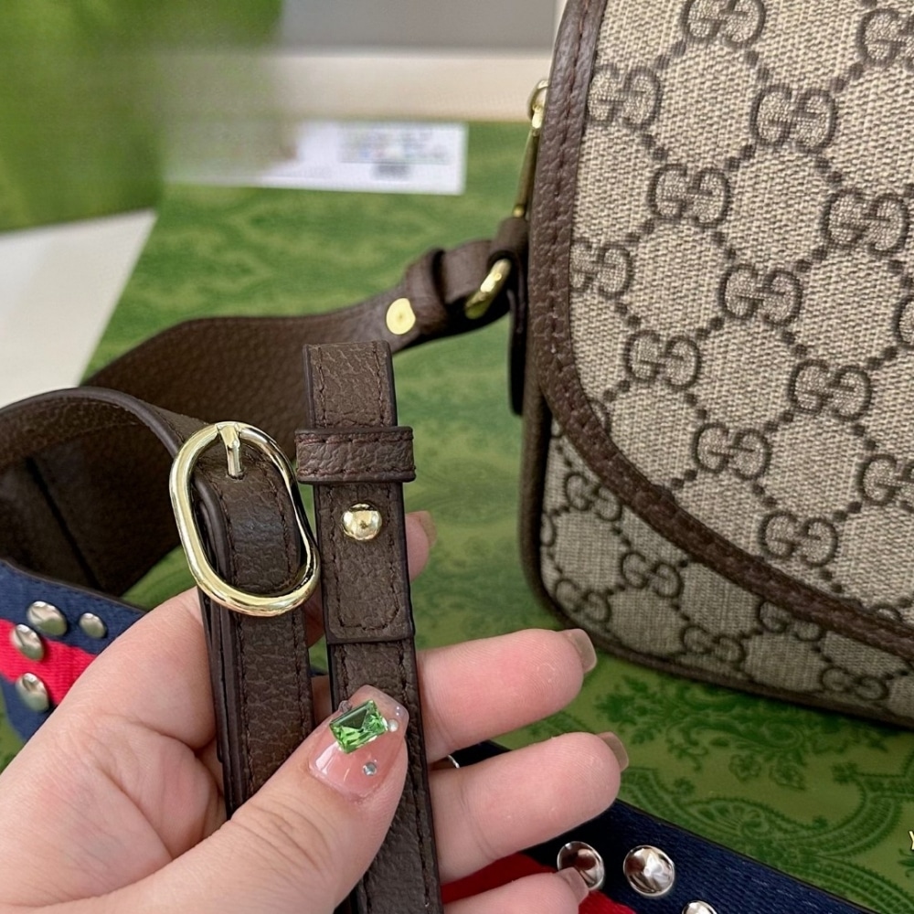Gucci Ophidia Small Shoulder Bag Beige And Dark Brown GG Supreme 23Cm 722117 FAAX3 9789 - Image 6