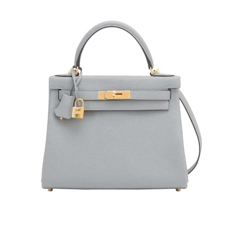 Hermes Kelly Sellier Rouge Epsom Gold Hardware 25Cm