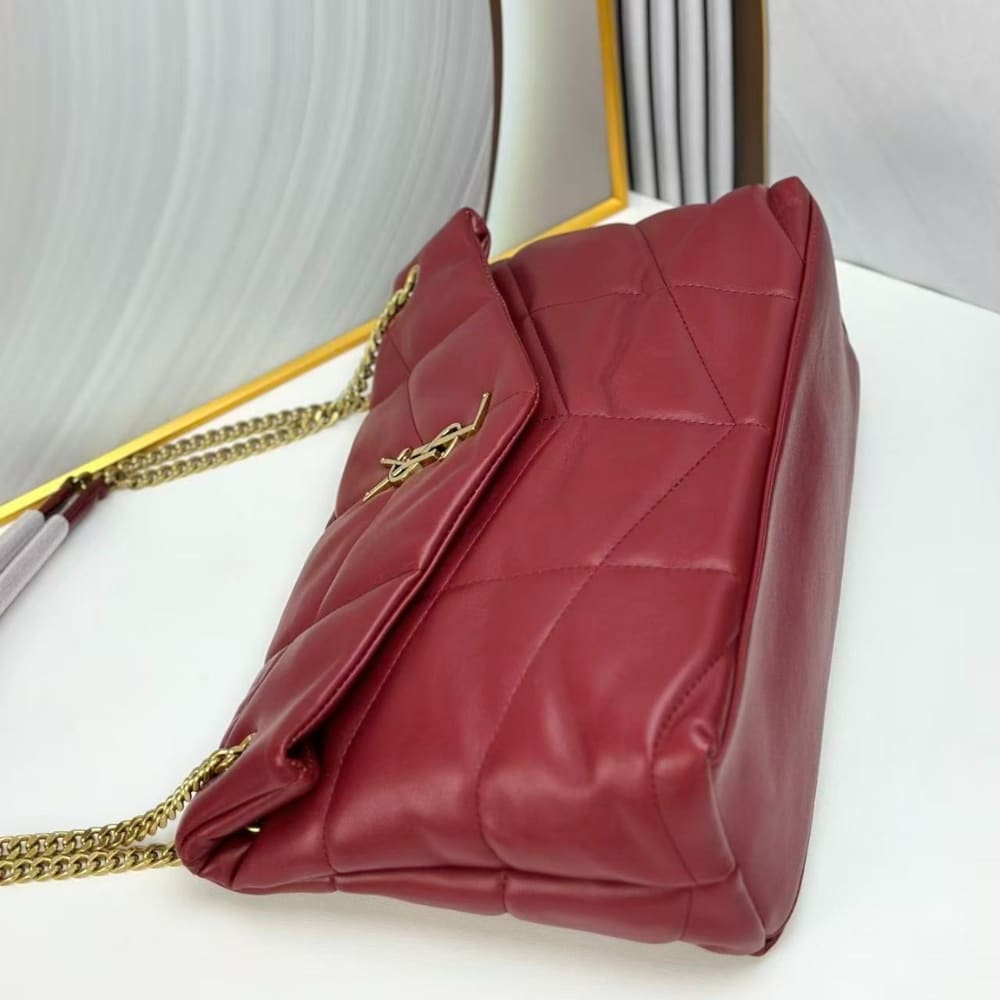 Saint Laurent Puffer Small In Leather Gold Hardware Red 29Cm - Image 7