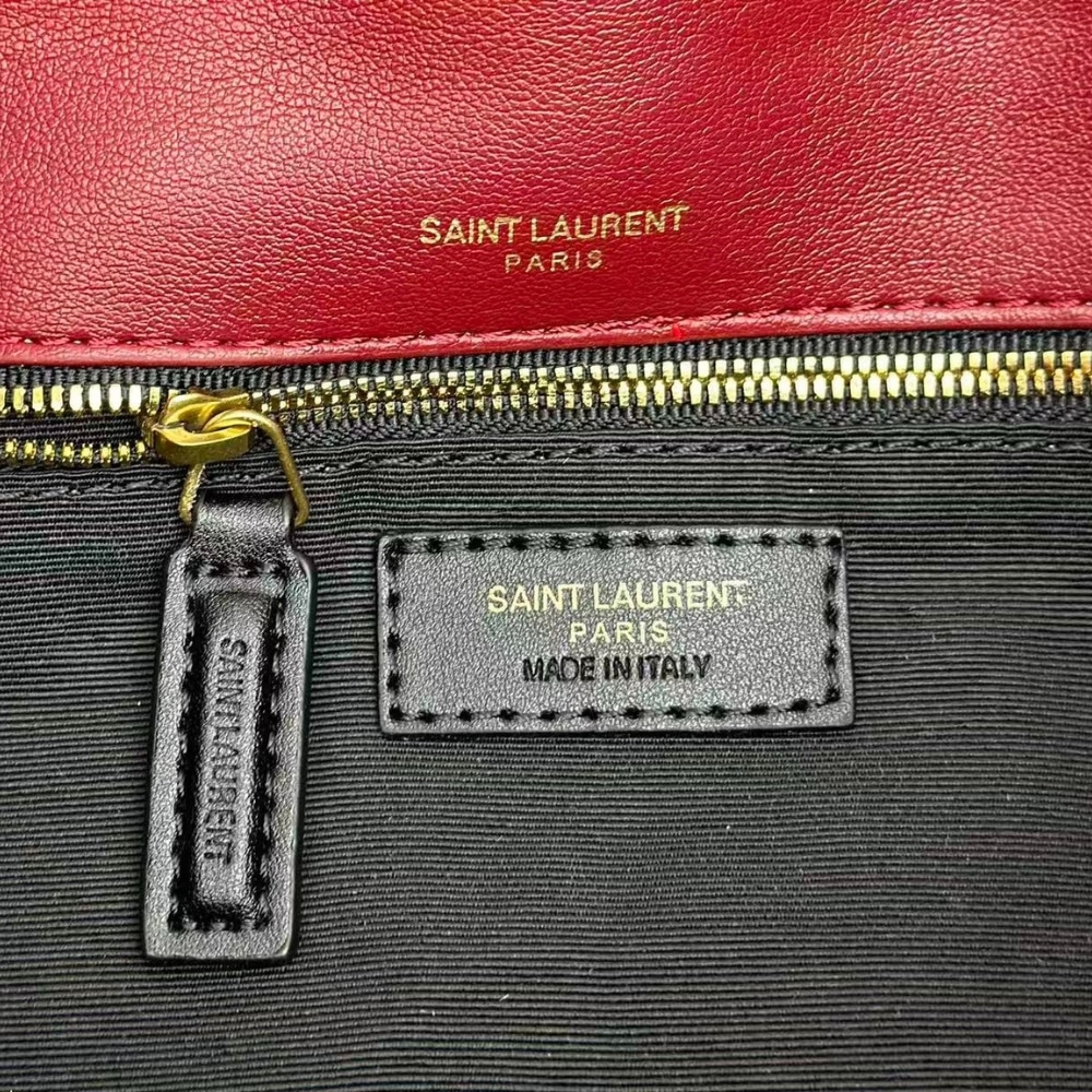 Saint Laurent Puffer Small In Leather Gold Hardware Red 29Cm - Image 8