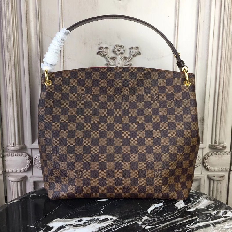 Louis Vuitton Graceful PM Damier Ebene Brown Red 35cm N44044 - Image 7