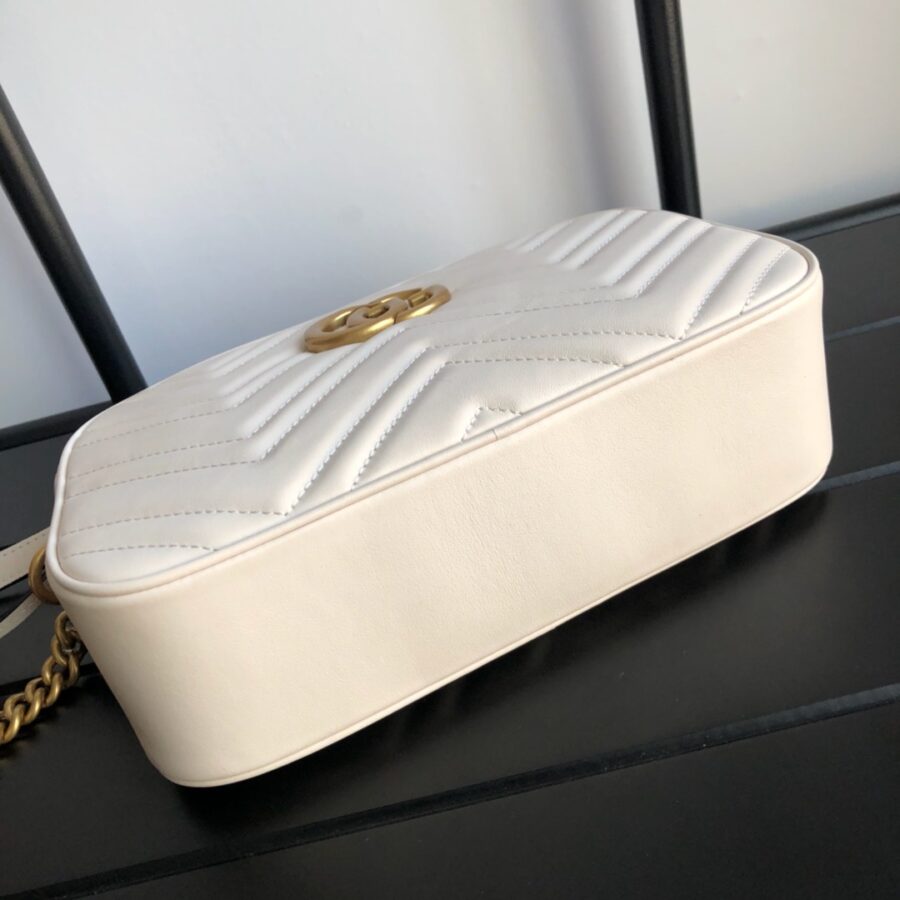 Alternative view of Gucci GG Marmont Small Matelassé Camera Bag White 24cm 447632 DTD1T 9022