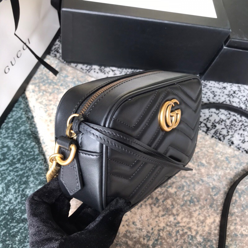Gucci Marmont Small Matelasse Shoulder Bag Black 24cm 447632 DTD1T 1000 - Image 3