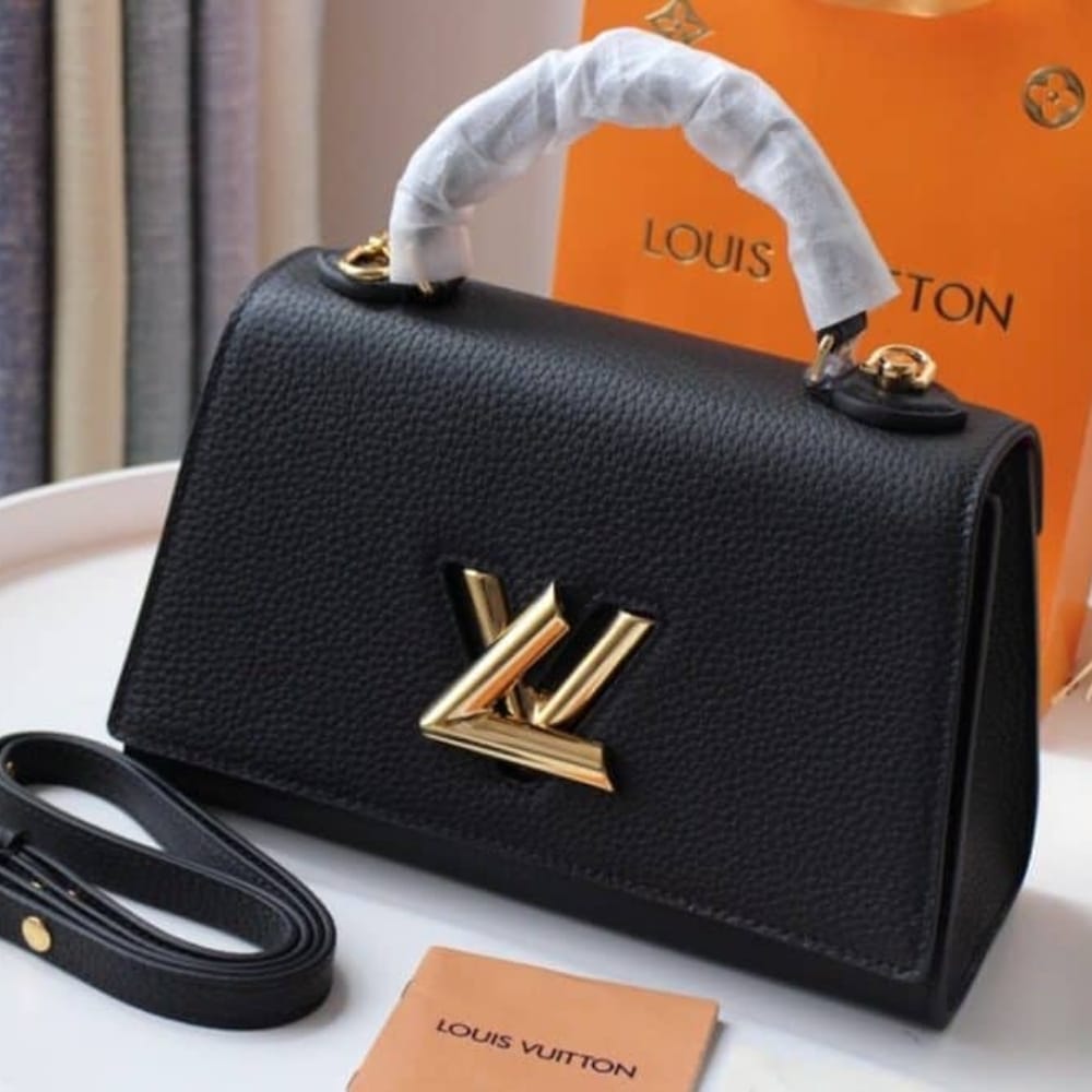 Louis Vuitton Twist PM Grained Leather Top Handle Bag Black 25Cm M57093 - Image 2
