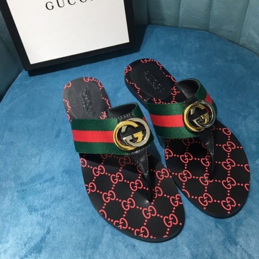 Alternative view of Gucci Gg Thong Web Sandal Black 612138 H9020 8476