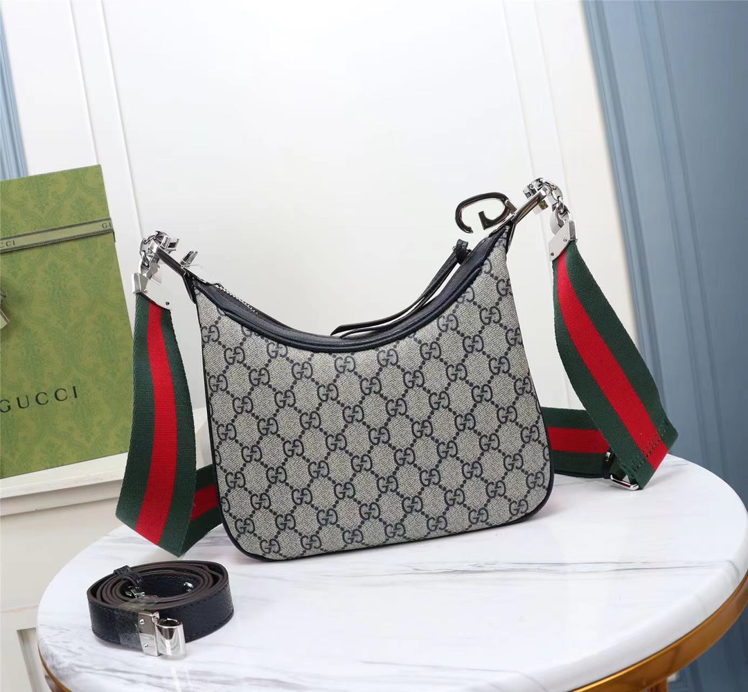 Gucci Attache Small Shoulder Bag Beige And Blue 23Cm 699409 96Grn 4082 - Image 5