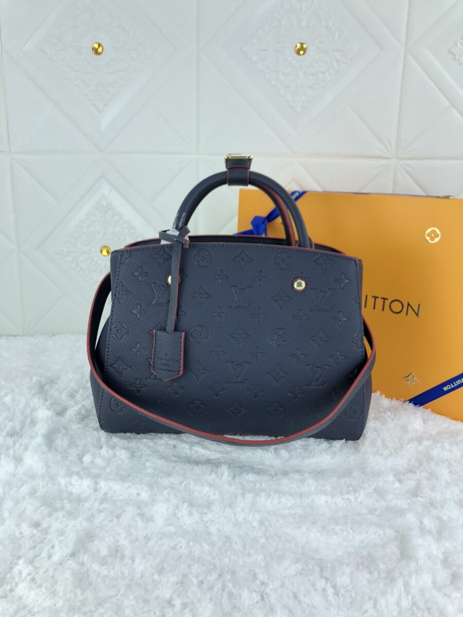 Alternative view of Louis Vuitton Montaigne MM Monogram Empreinte Leather Navy Blue 33Cm M42746