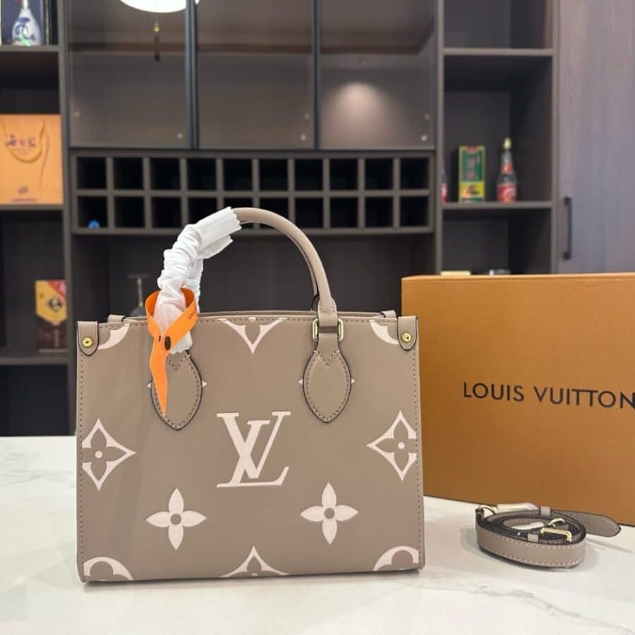 Alternative view of Louis Vuitton Onthego PM Bicolor Monogram Empreinte Leather Tote Bag Beige 25cm M45779