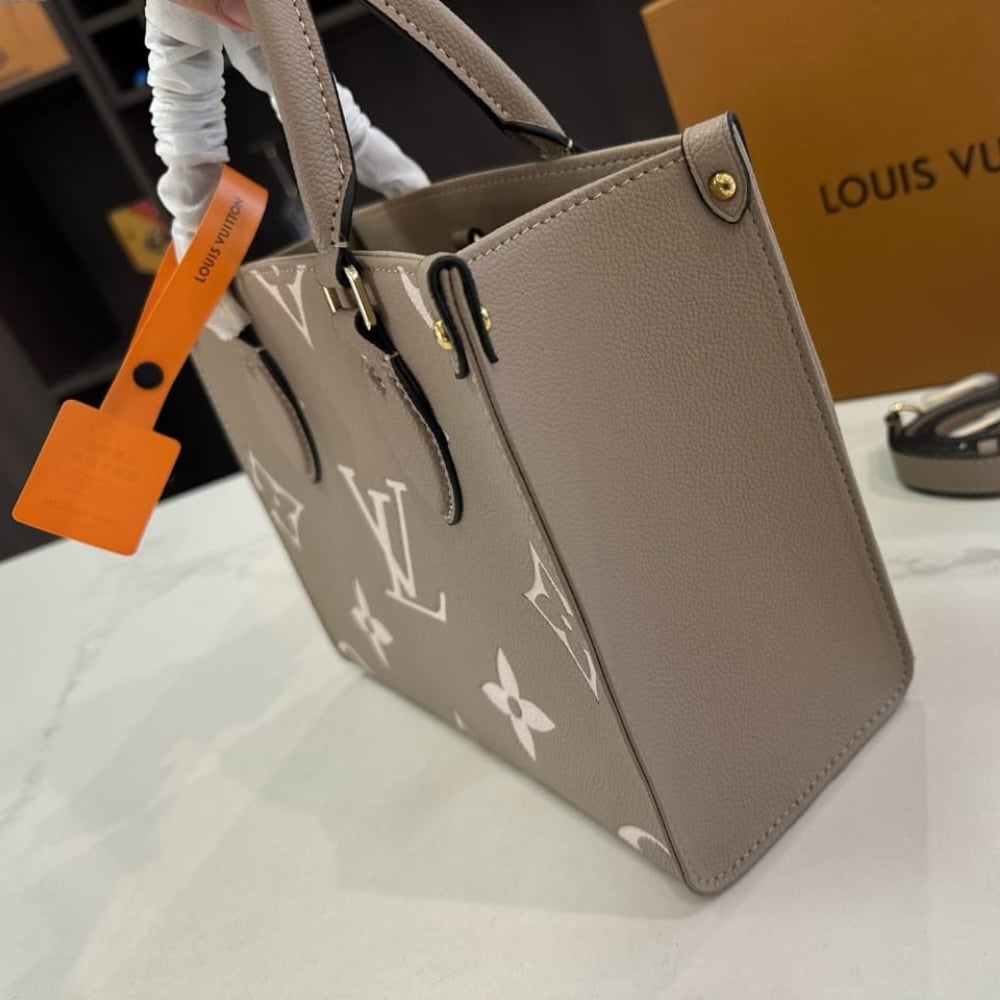 Louis Vuitton Onthego PM Bicolor Monogram Empreinte Leather Tote Bag Beige 25cm M45779 - Image 3