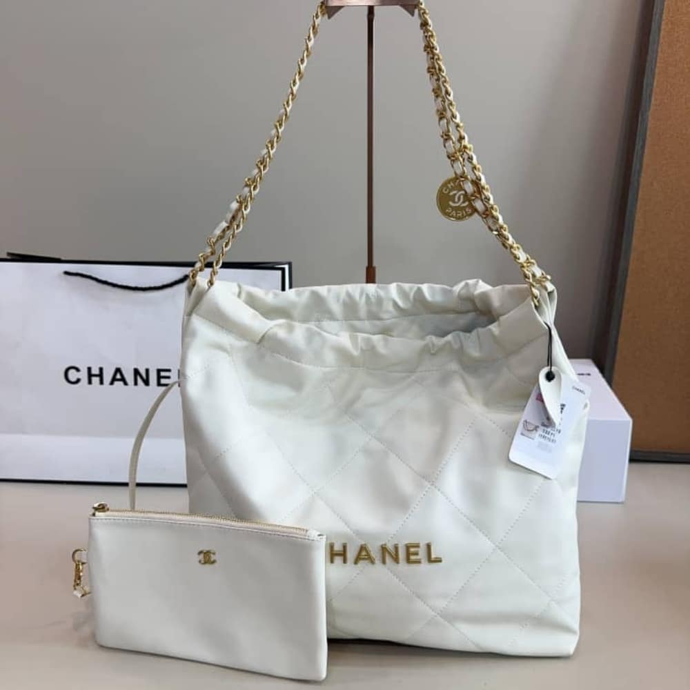 Chanel 22 Small Handbag White 36Cm AS3260 B09859 10601 - Image 8