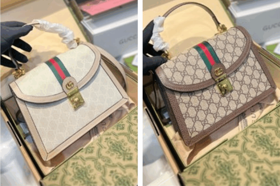 Alternative view of Gucci Ophidia Medium Top Handle Bag Gg Supreme Beige And White 25Cm 651055 Uulag 9682