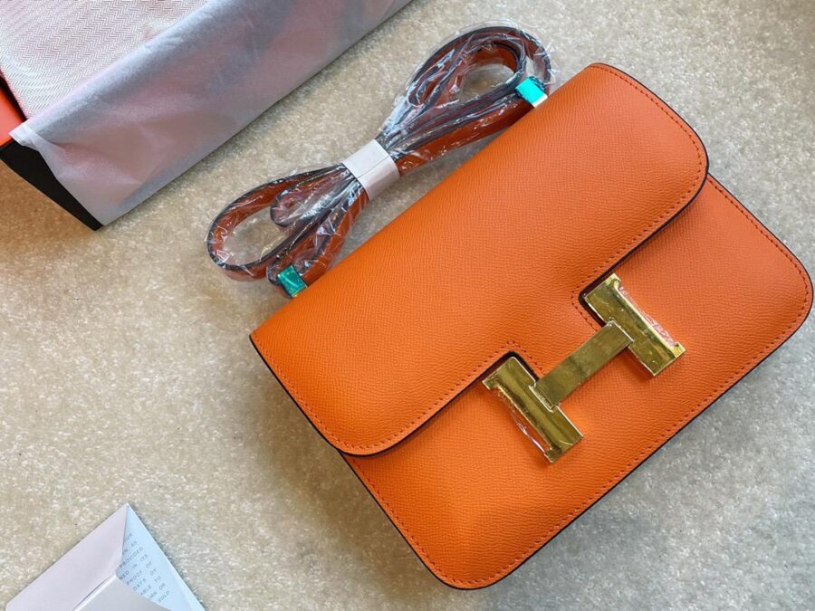 Alternative view of Hermes Constance Mini Epsom Gold-Toned Hardware Orange 18Cm