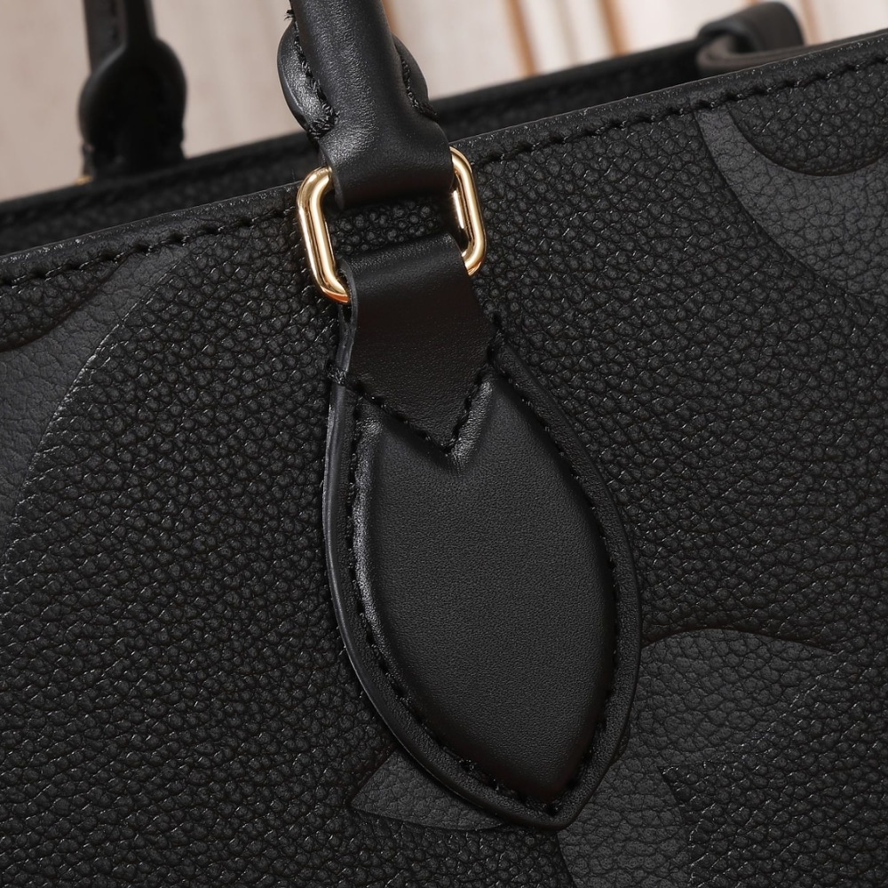 Louis Vuitton Onthego MM Monogram Empreinte Leather Tote Bag Black 35cm M45595 - Image 4