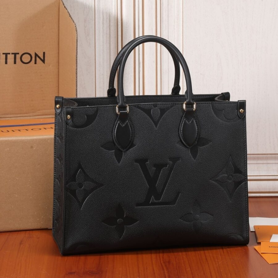 Alternative view of Louis Vuitton Onthego MM Monogram Empreinte Leather Tote Bag Black 35cm M45595