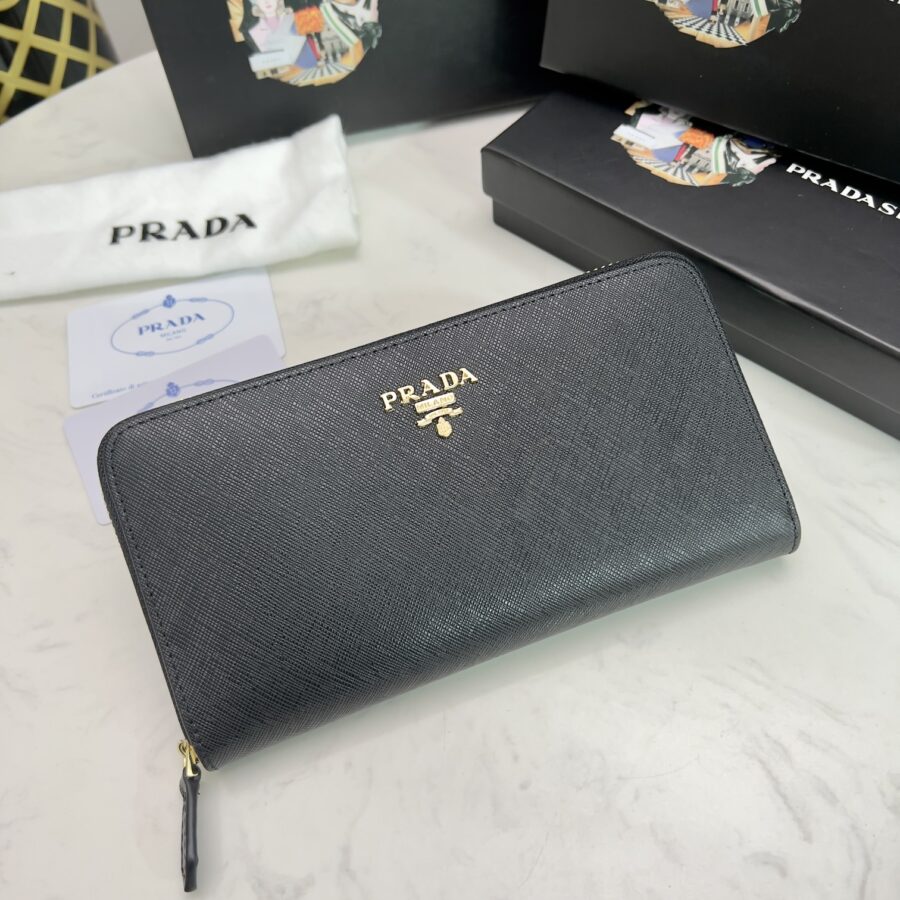 Alternative view of Prada Large Saffiano Leather Wallet Black 19Cm 1Ml506 Qwa F0002