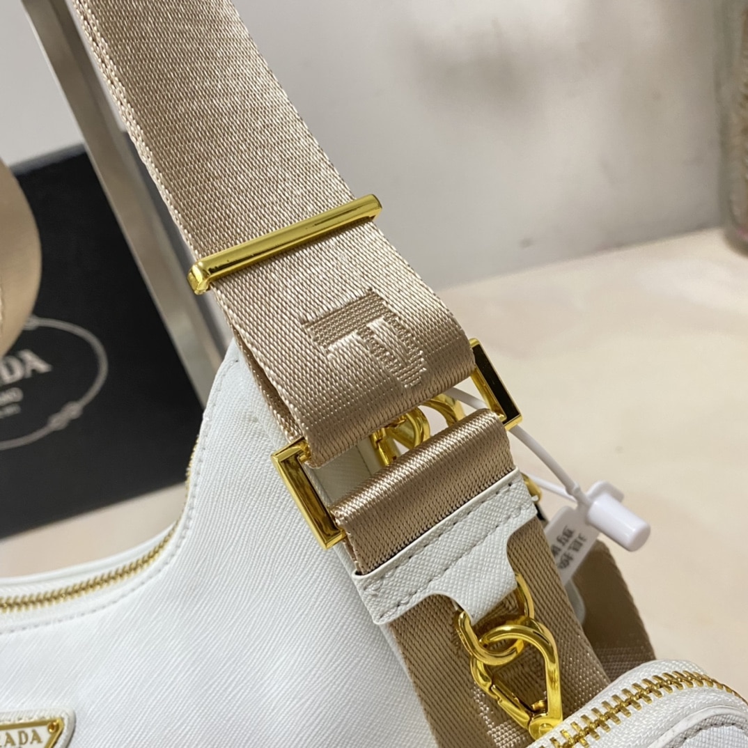 Prada Re Edition 2005 Saffiano Leather Bag White 22cm 1BH204 NZV F02EN V V2M - Image 3