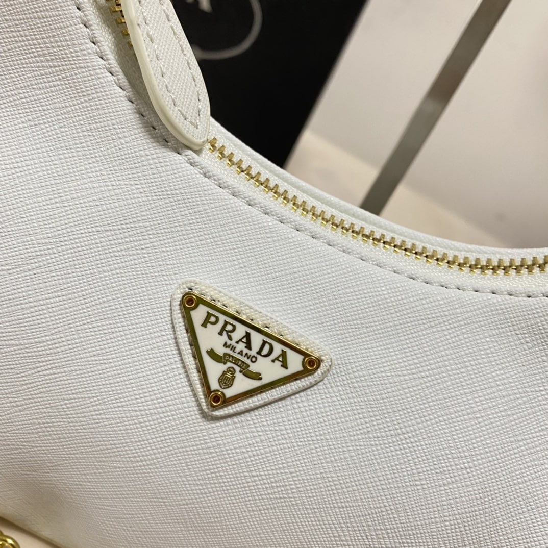 Prada Re Edition 2005 Saffiano Leather Bag White 22cm 1BH204 NZV F02EN V V2M - Image 5
