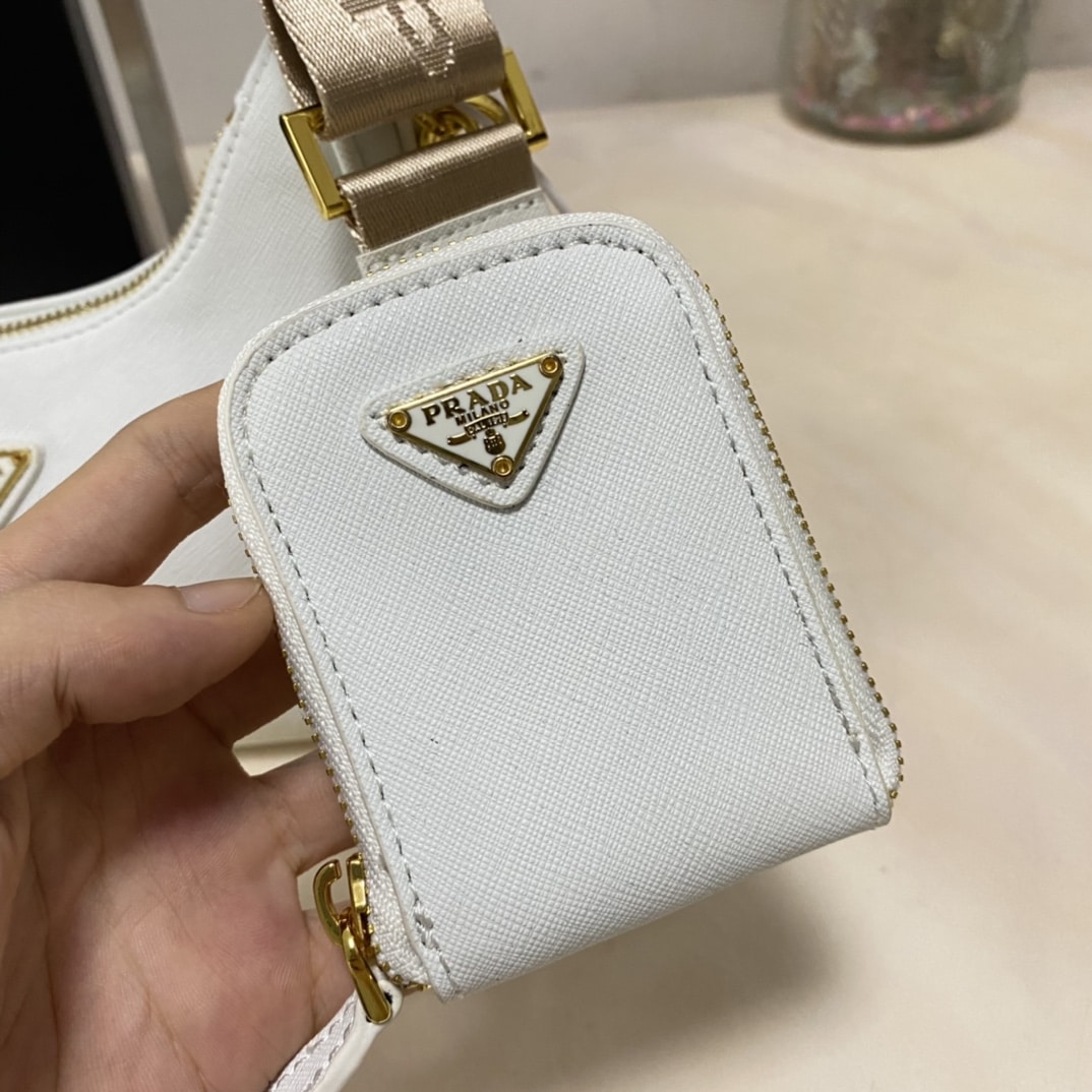 Prada Re Edition 2005 Saffiano Leather Bag White 22cm 1BH204 NZV F02EN V V2M - Image 6
