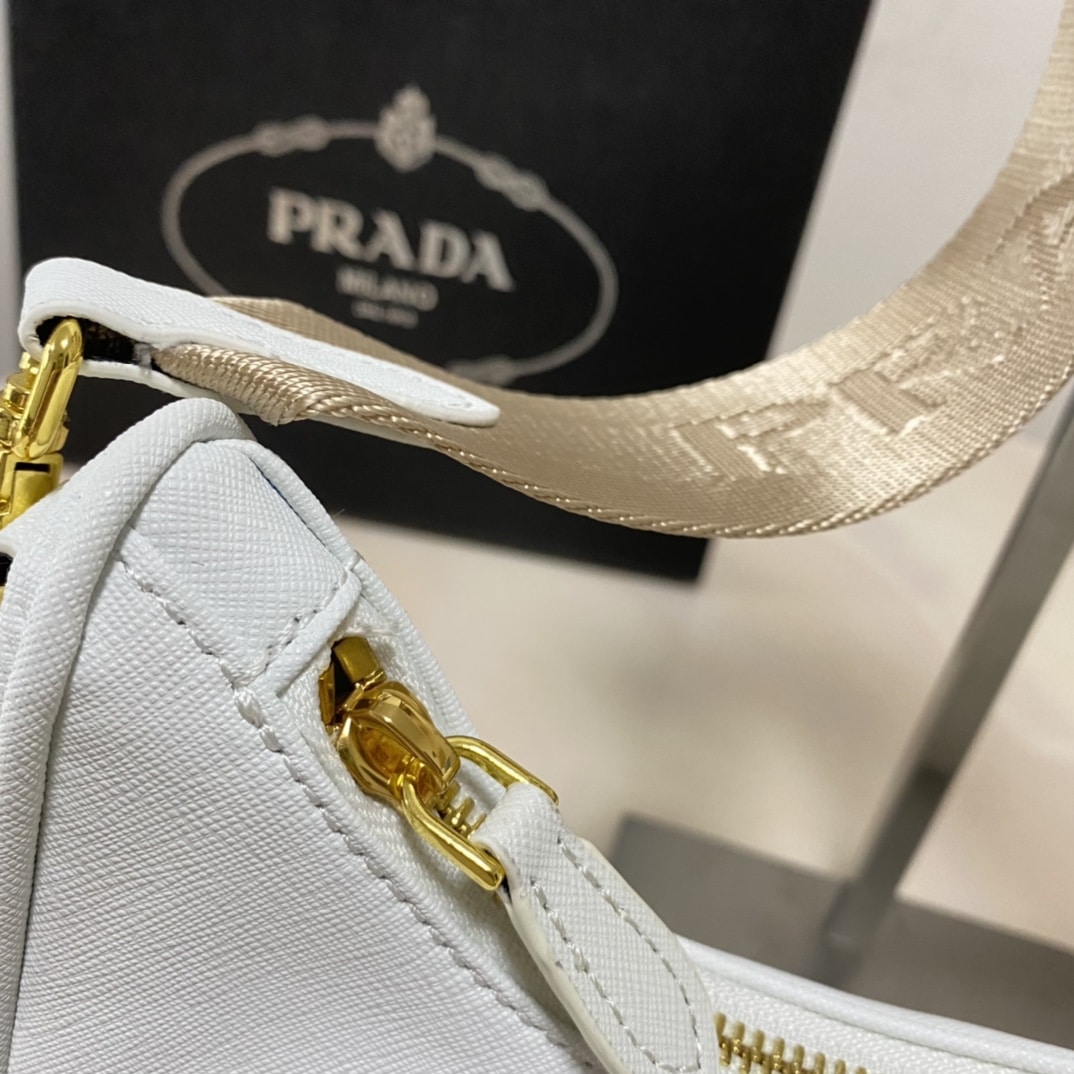 Prada Re Edition 2005 Saffiano Leather Bag White 22cm 1BH204 NZV F02EN V V2M - Image 10