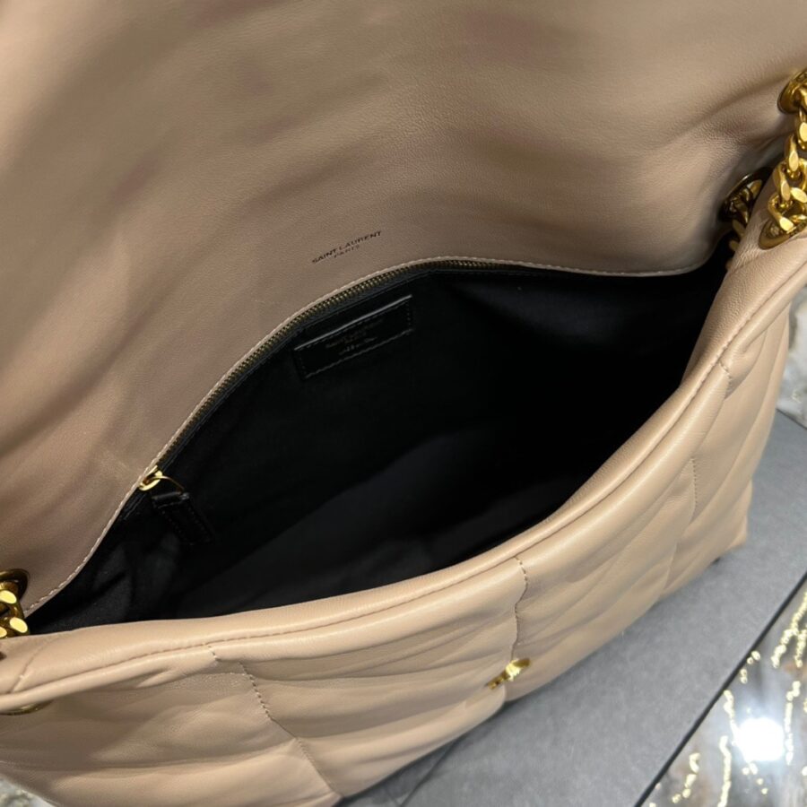Alternative view of Saint Laurent Puffer Medium In Leather Gold Hardware Beige 35cm 5774751EL072721