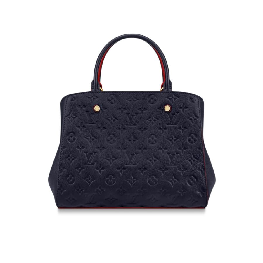 Louis Vuitton Montaigne MM Monogram Empreinte Leather Navy Blue 33Cm M42746
