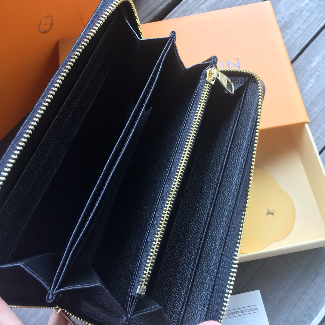 Louis Vuitton Zippy Wallet Monogram Empreinte Black 19cm M61864 - Image 7