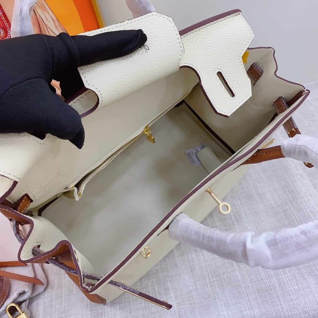 Hermes Birkin 30 Togo Brushed Leather Gold Hardware Beige Brown 30Cm - Image 6