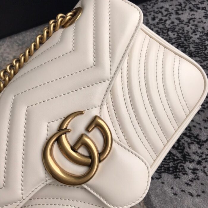 Alternative view of Gucci Gg Marmont Mini Shoulder Bag White Matelasse 22Cm ‎446744 Dtdit 9022