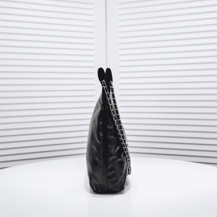 Chanel 22 Handbag Shiny And Gold Tone Metal Black 42Cm As3261 B19059 94305 - Image 3