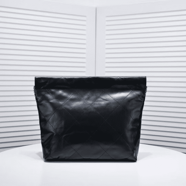 Chanel 22 Handbag Shiny And Gold Tone Metal Black 42Cm As3261 B19059 94305 - Image 4