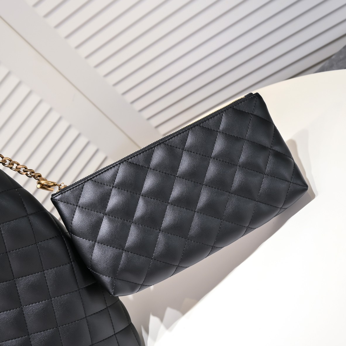 Saint Laurent Icare Maxi Quilted Shoulder Bag Black 50cm 698651AAANG1000 - Image 5